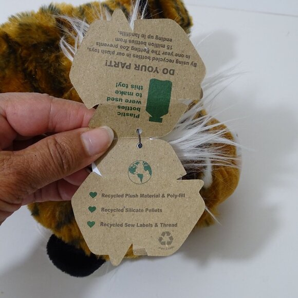 The Petting Zoo Tiger Plush Hand Puppet Recycled Materials 15 inch Ages 3 & Up N - Picture 9 of 14